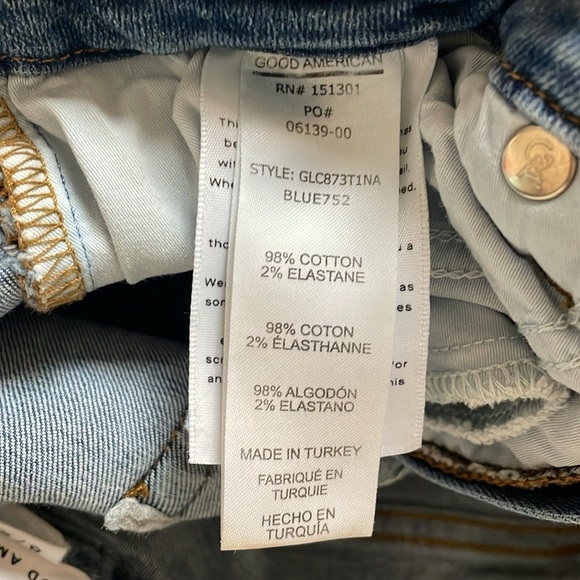 Good American Good Legs Distressed Ankle Skinny Jeans Denim Blue752 Women 8 29 - Picture 4 of 7